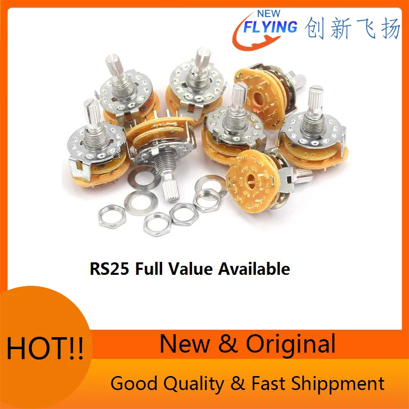 5PCS RS25 1/2/3/4 Pole PCB Rotary Shifting 3/4/5/6/11 Positions Potentiometer Position