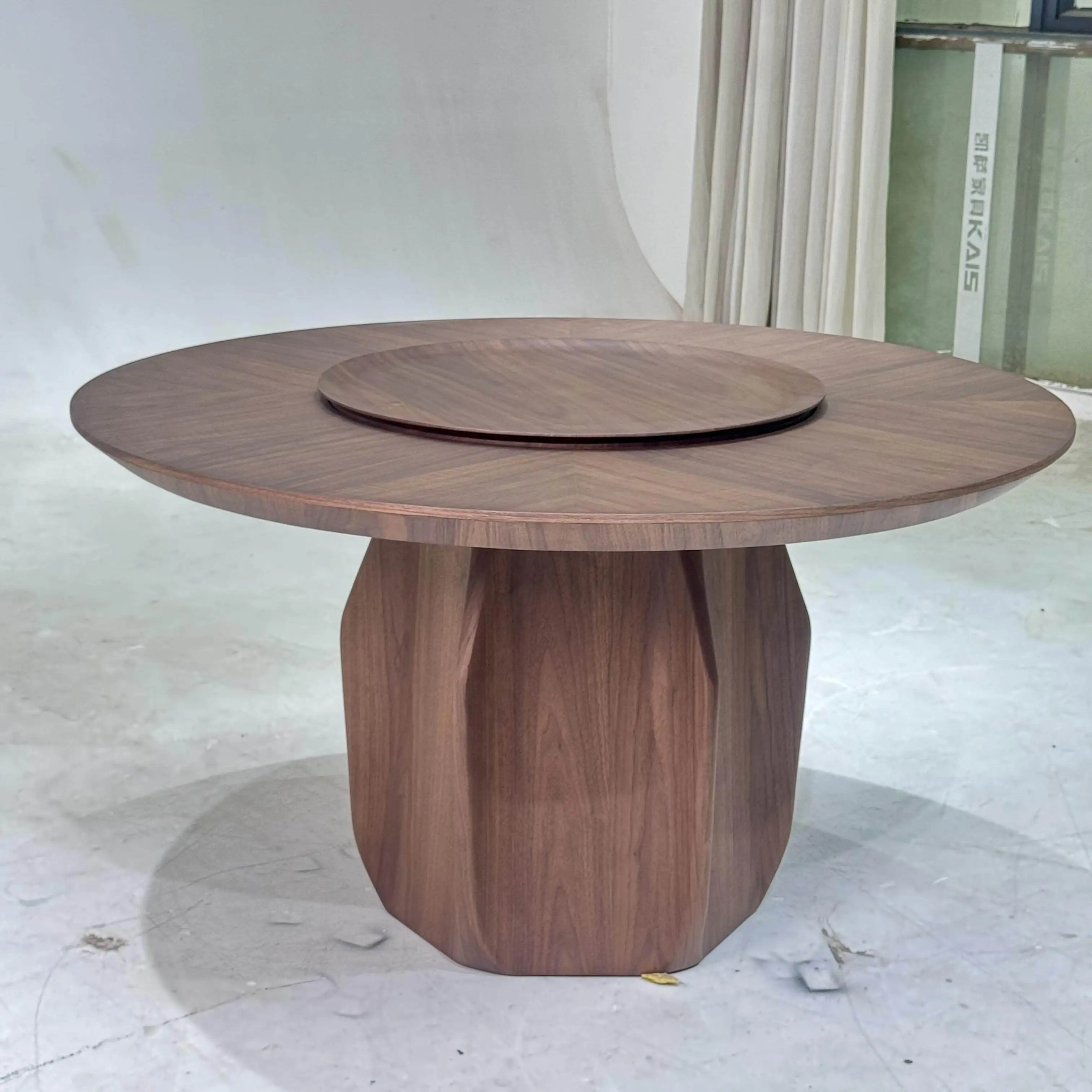 

АА в античном стиле с поворотным столом, бытовой обеденный стол из орехового дерева, обеденный стол премиум-класса для гостиной