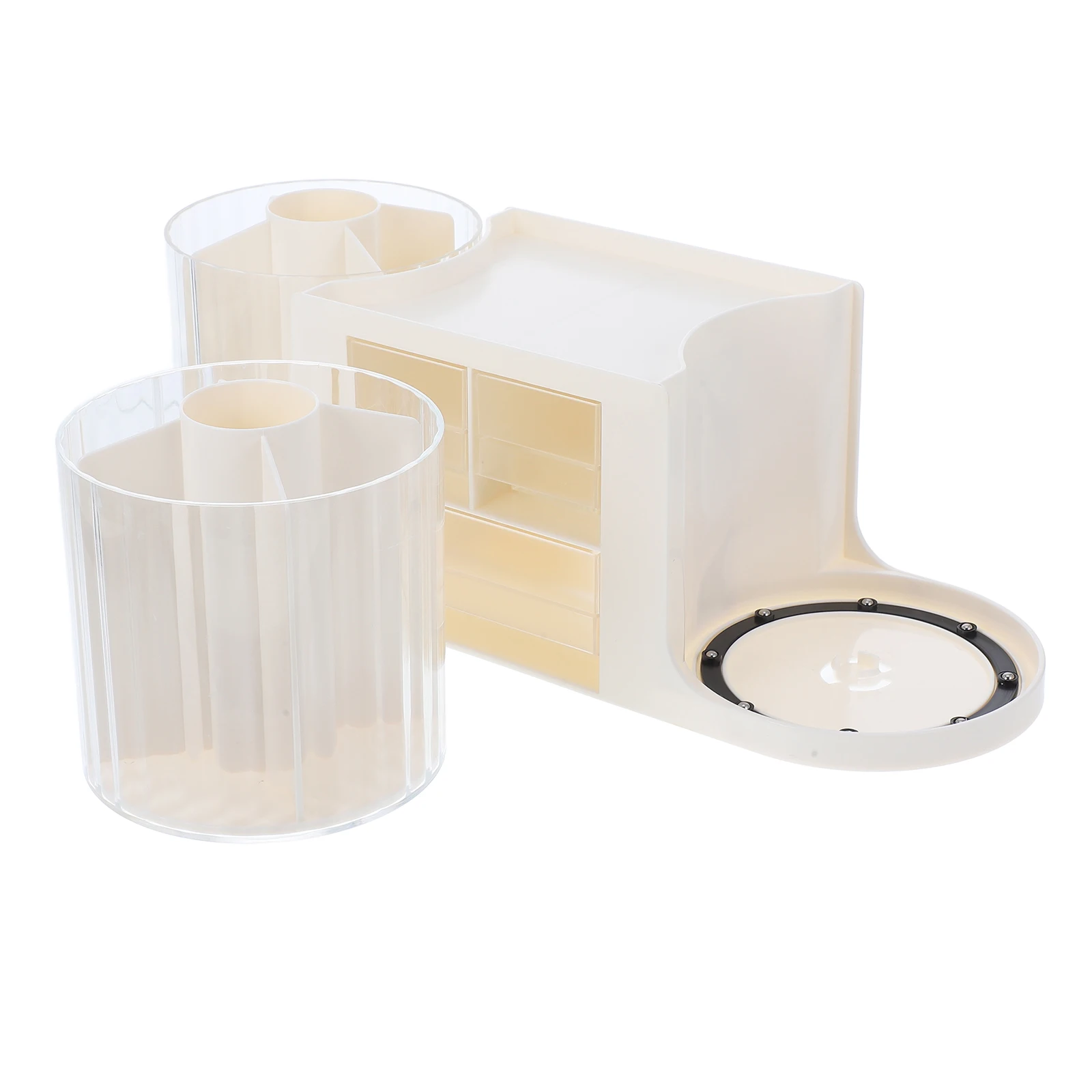 

Large Capacity Transparent Desk Organizer Rotating Pen Holders Storage Box For Office Supplies Makeup Skincare Desktop