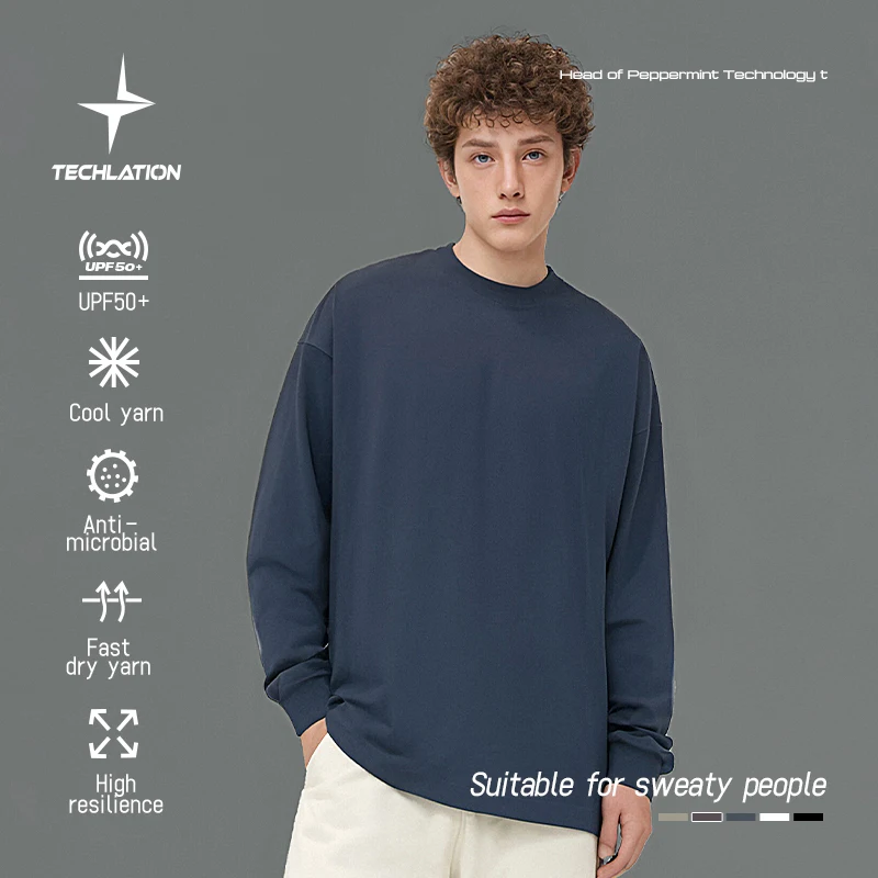 

INFLATION UV Protection Long-Sleeved Tees Summer Technical Fabric Casual Oversized T-shirt