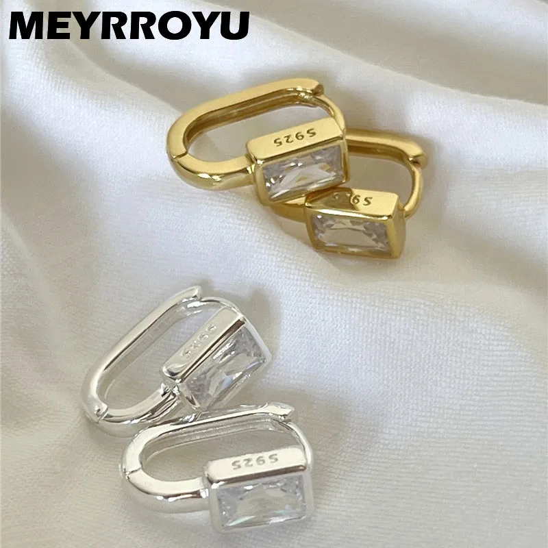 

MEYRROYU Summer Bling Zircon Ear Buckle Hoop Earrings For Women Girl New Trend Fashion Jewelry Friend Gift Party Beach aretes