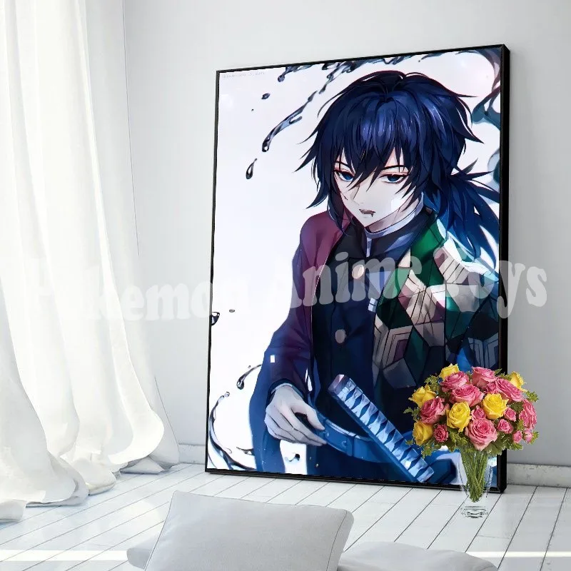 Anime Demon Slayer Canvas Poster Tanjirou Nezuko Kyoujurou Home Wall Art Painting Prints Pictures Kids Bedroom Decor Mural Gifts