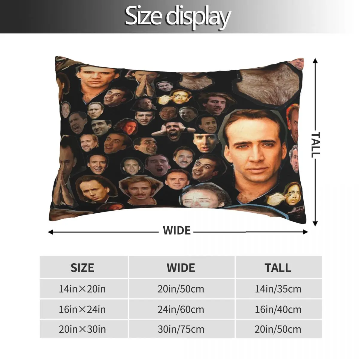 Merry Christmas St Nicolas Cage Rectangle Pillowcase Cushion Cover Decorative Bedroom Bed Home Comfort Throw Pillow