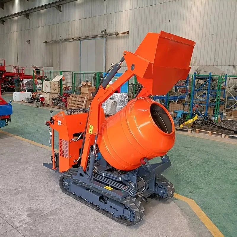 Crawler Self-Loading 0.8 Ton Concrete Mixer Truck Used Diesel Engine Cheap Price Mini Concrete Mixer Machine with Pump for Sale view 4
