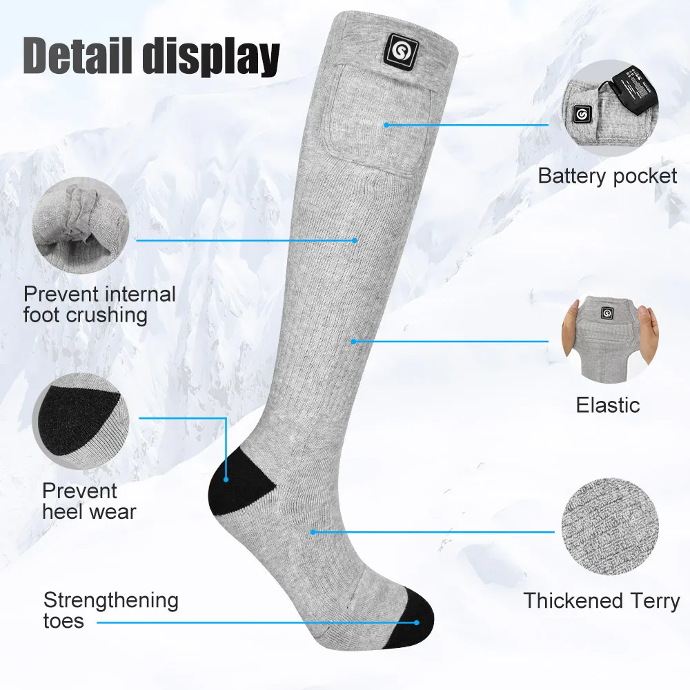 Calcetines térmicos eléctricos con batería de calor salvador para hombre, calcetines térmicos recargables para deportes al aire libre, cálidos para invierno, para ciclismo