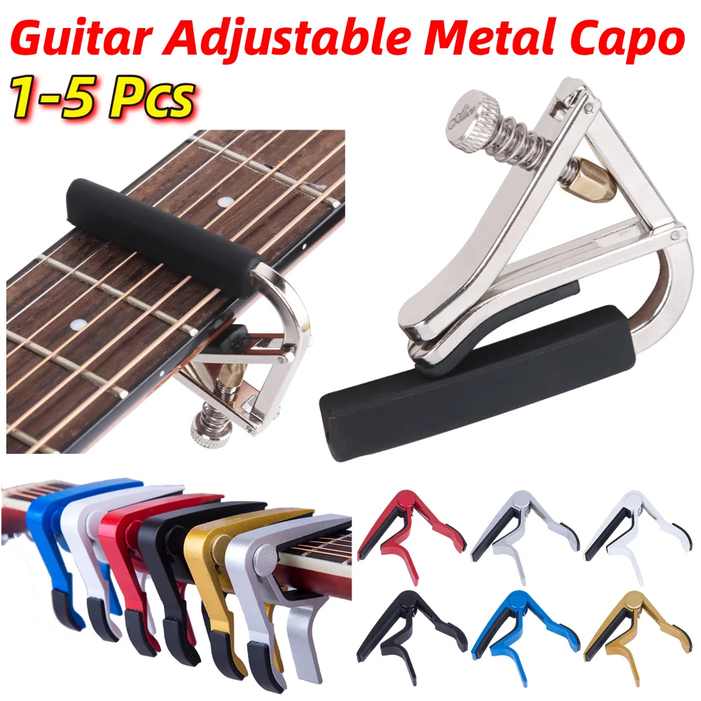 1-5 uds capó de Metal tensión ajustable Universal guitarra capó afinador de guitarra abrazadera para guitarra eléctrica acústica guitarra clásica