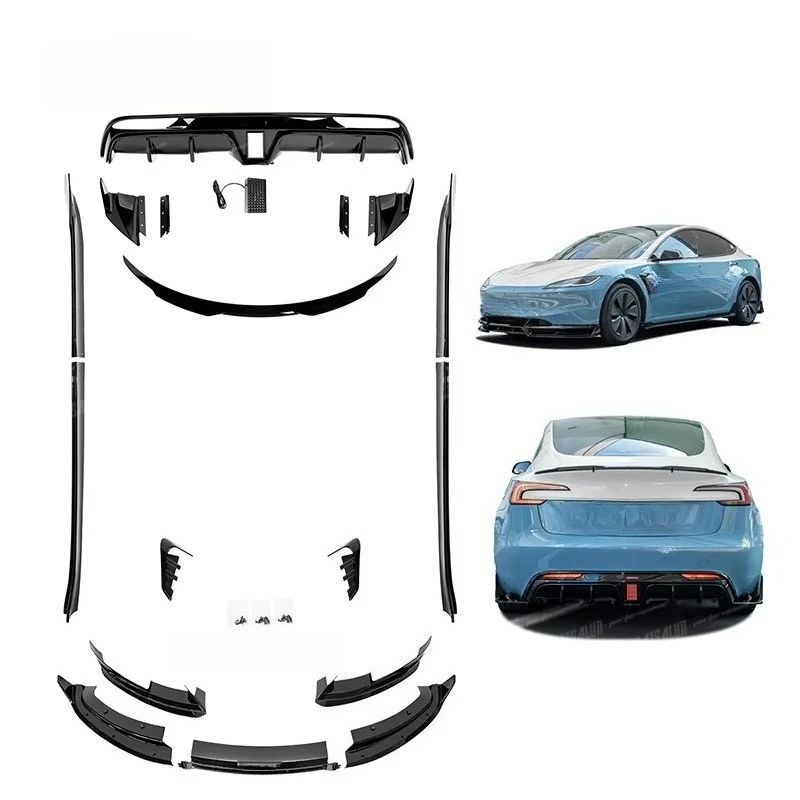 

High-quality aggressive style gloss black front and rear lip body kit for Model 3, upgraded with sporty design