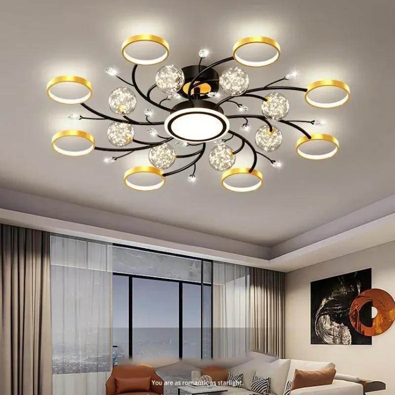 Nordic New Modern Nordic Starry Sky Chandelier Creative Personality Light Luxury Living Room Bedroom Starry Sky Ceiling Lamp LED