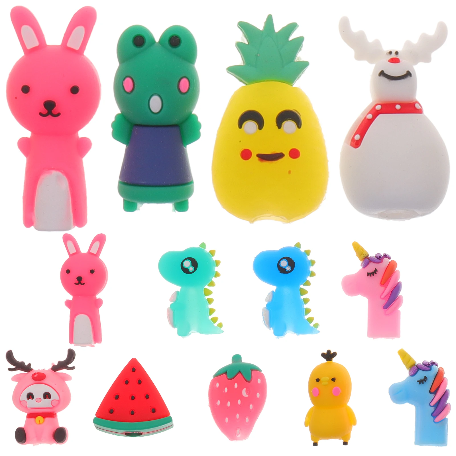 

30pcs Colored Silicone Pencil Caps Adorable Cartoon Extenders Small Decorative Toppers Fine Workmanship Anti Scratch Flexible