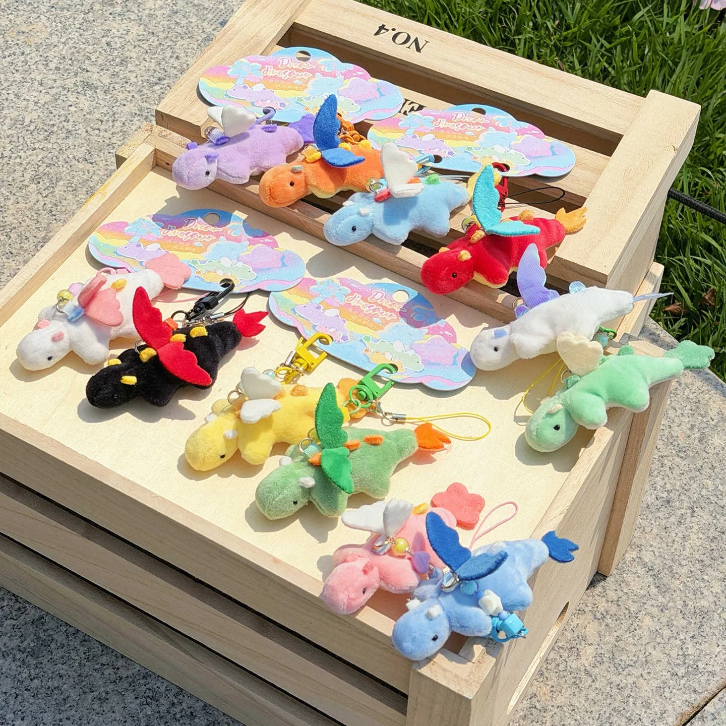 

10cm Cute Little Dragon Plush Doll Pendant Set, Lovely Girly Keychain Bag Charm Gift