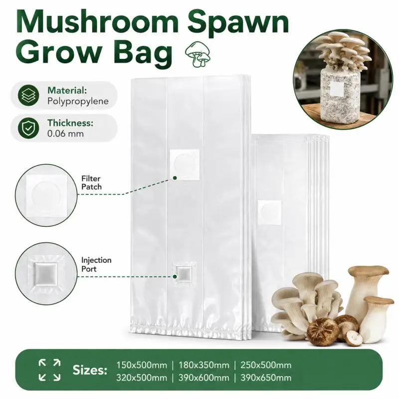 5~20pcs Bags For Mushroom Cultivation Medicinal Mushrooms High-Yield Cultivation Mushroom Cultivation Bags Mushroom Production