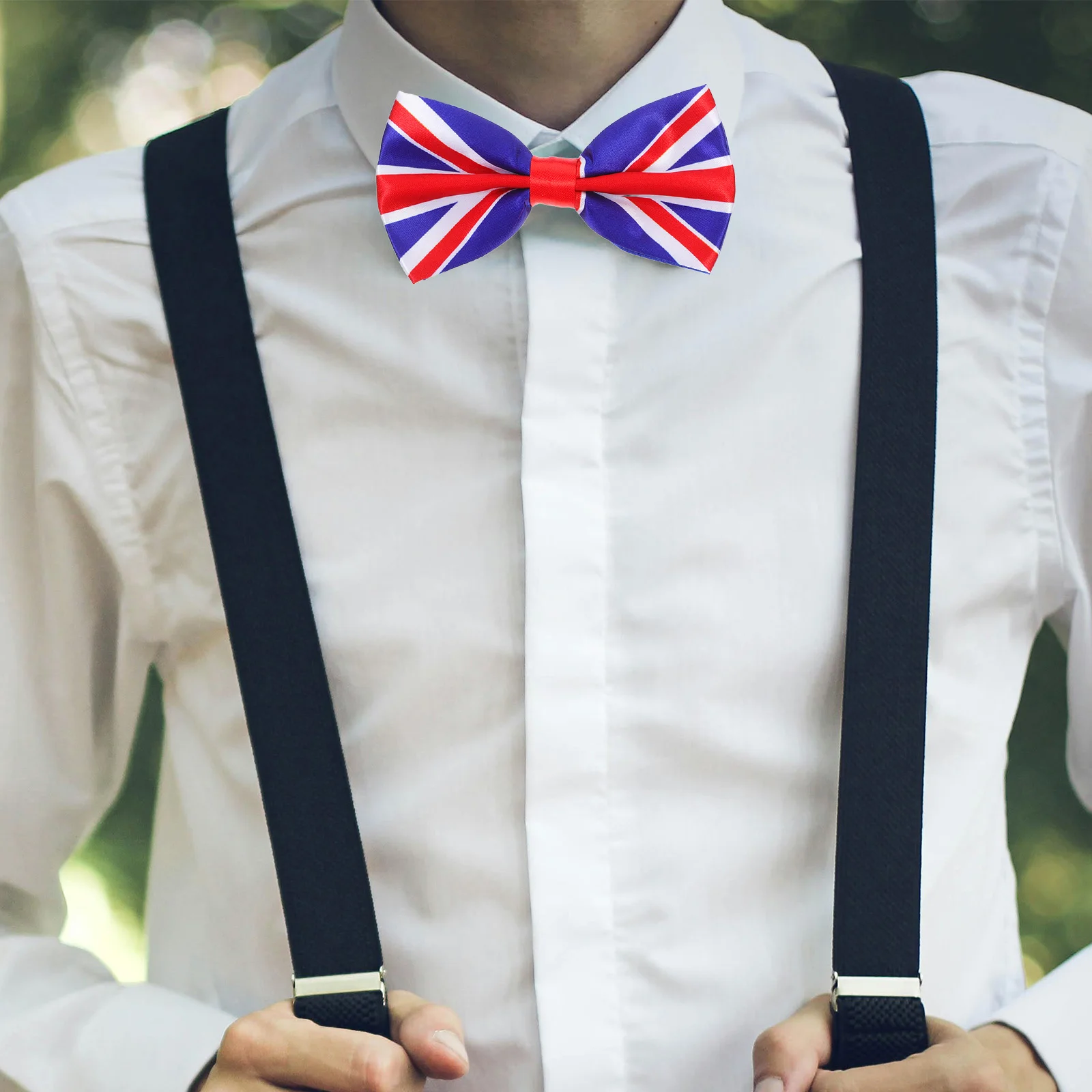 UK Flag Bow Tie Polyester Cravat Men Women Neckwear Union Jack Tie Patriotic Bowknot Formal Events Wedding Graduation