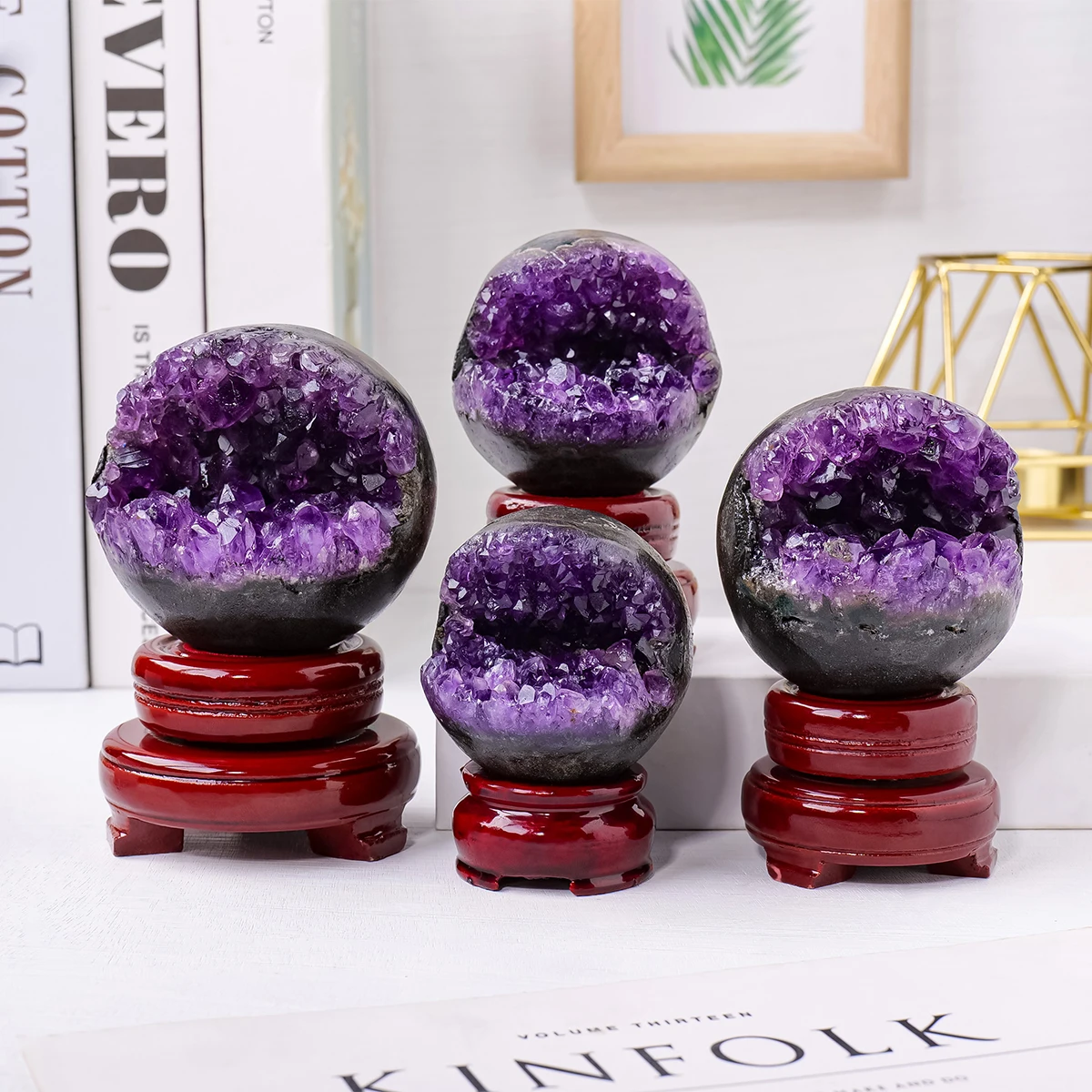 

1pc Natural Crystal Brazilian Amethyst Cluster Healing Reiki Open Smile Ball Auspicious Wealth Home Decoration Crafts