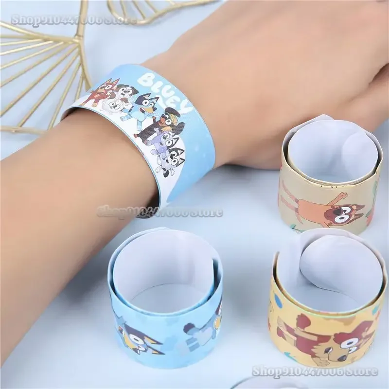 12pcs Blueys Bingo Family Bracelet Kawaii Cartoon Bangle for Kids Funny Play Game Toys Party Wristbands Boys Girls Snap Band