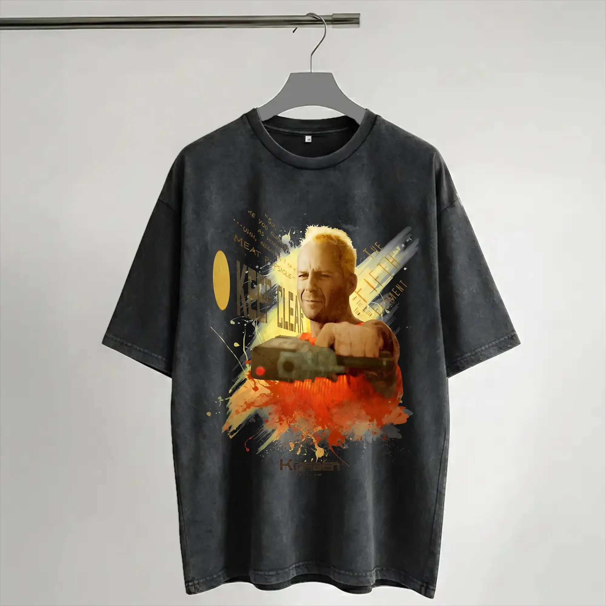 Summer Korben Dallas The Fifth Element Washed Shirt Merch Harajuku T-Shirt  for Men Women Tee