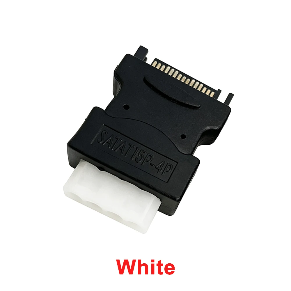 1Pcs SATA 15 Pin Male To Big 4 Pin Molex Female Power Adapter Converter Hard Disk Female 4Pin Molex IDE Power Plug White/Black