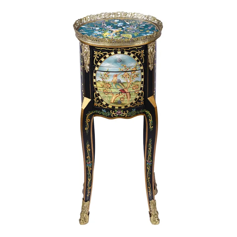 

HX5 American painting, retro bedroom storage, chest of drawers, solid wood three-bucket cabinet, chest of drawers