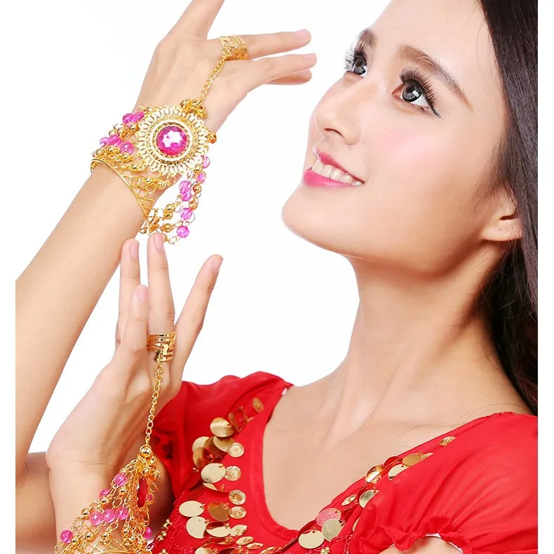 Accessori per la danza del ventre Gioielli per donne Set di braccialetti per copricapo di ballerina orientale