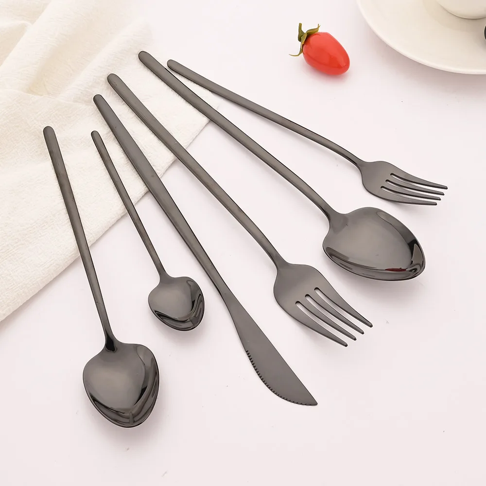 6Pcs/Set Tea Coffee Stir Mini Spoons Small Mirror Stainless Steel Spoon Kitchen Accessories Golden Teaspoon Set Wholesale
