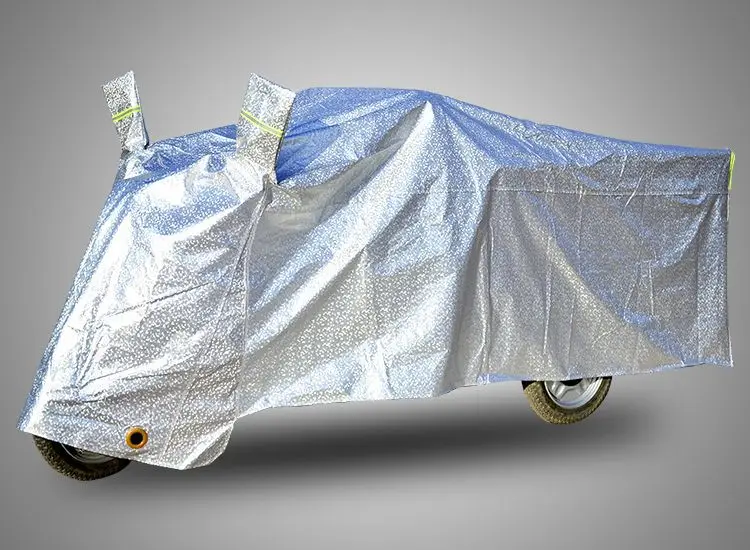 Sarung sepeda roda tiga listrik antiair, S-3XL tebal Universal, penutup sepeda motor tahan debu tahan matahari luar ruangan dalam ruangan