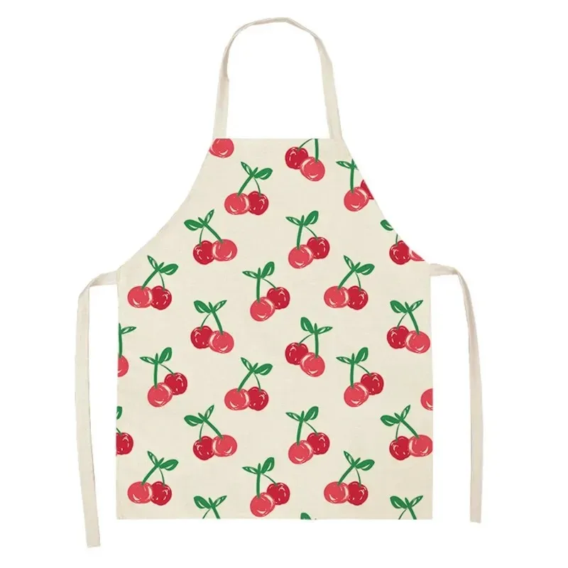 

Cute Cherry Print Kitchen Apron for Women Sleeveless Cooking Baking Pinafore Home Cleaning Bib Cafe Barista Workwear