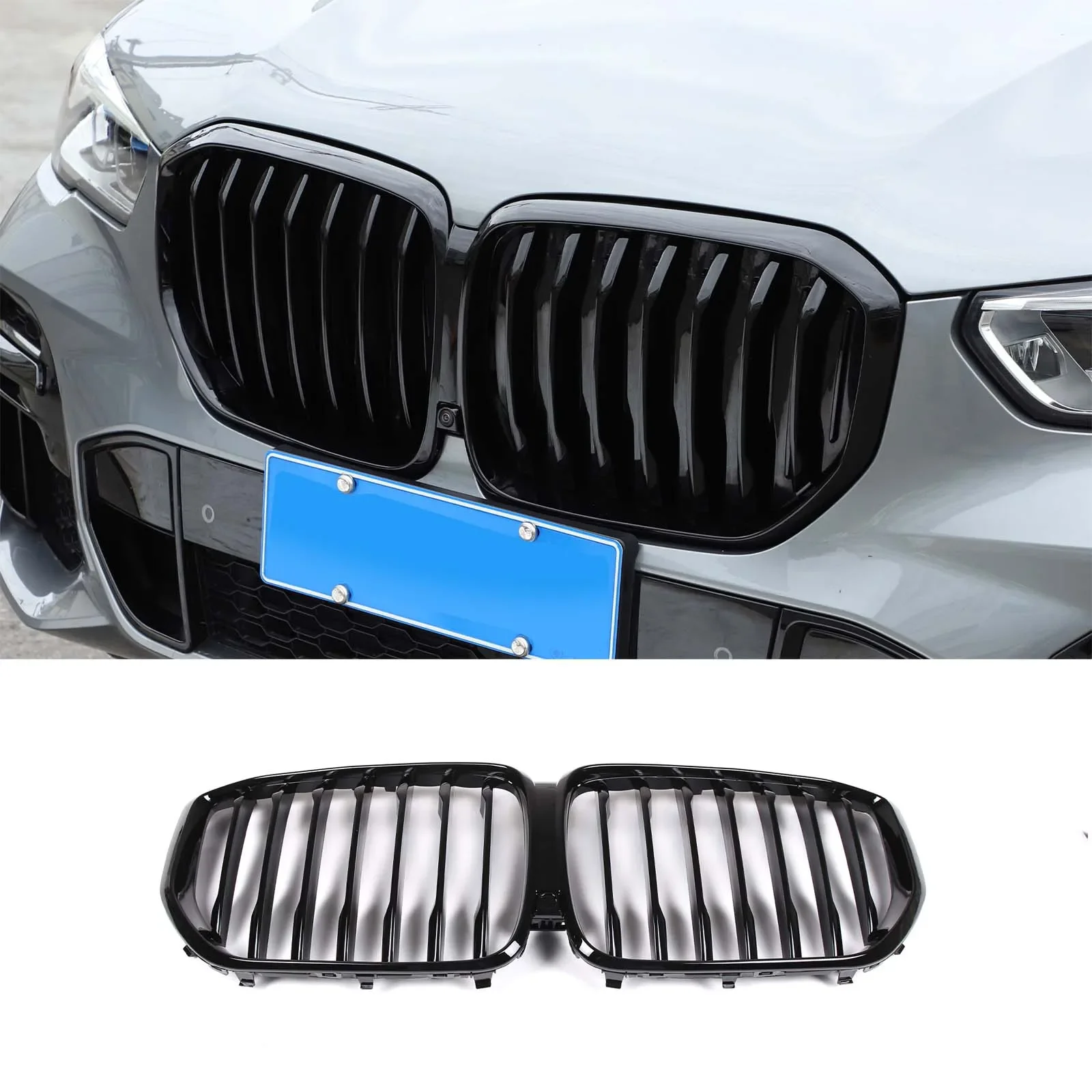 For BMW X5 G05 2019-2022 Car Front Center Grille Replacement Parts ABS Piano Black Exterior Modification Accessories