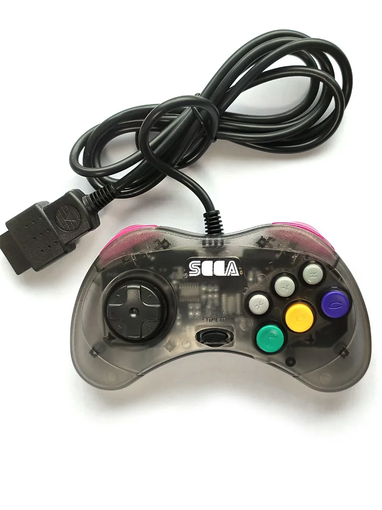 40 PCS Transparent Black Wired Game controller for SEGA Saturn SS console