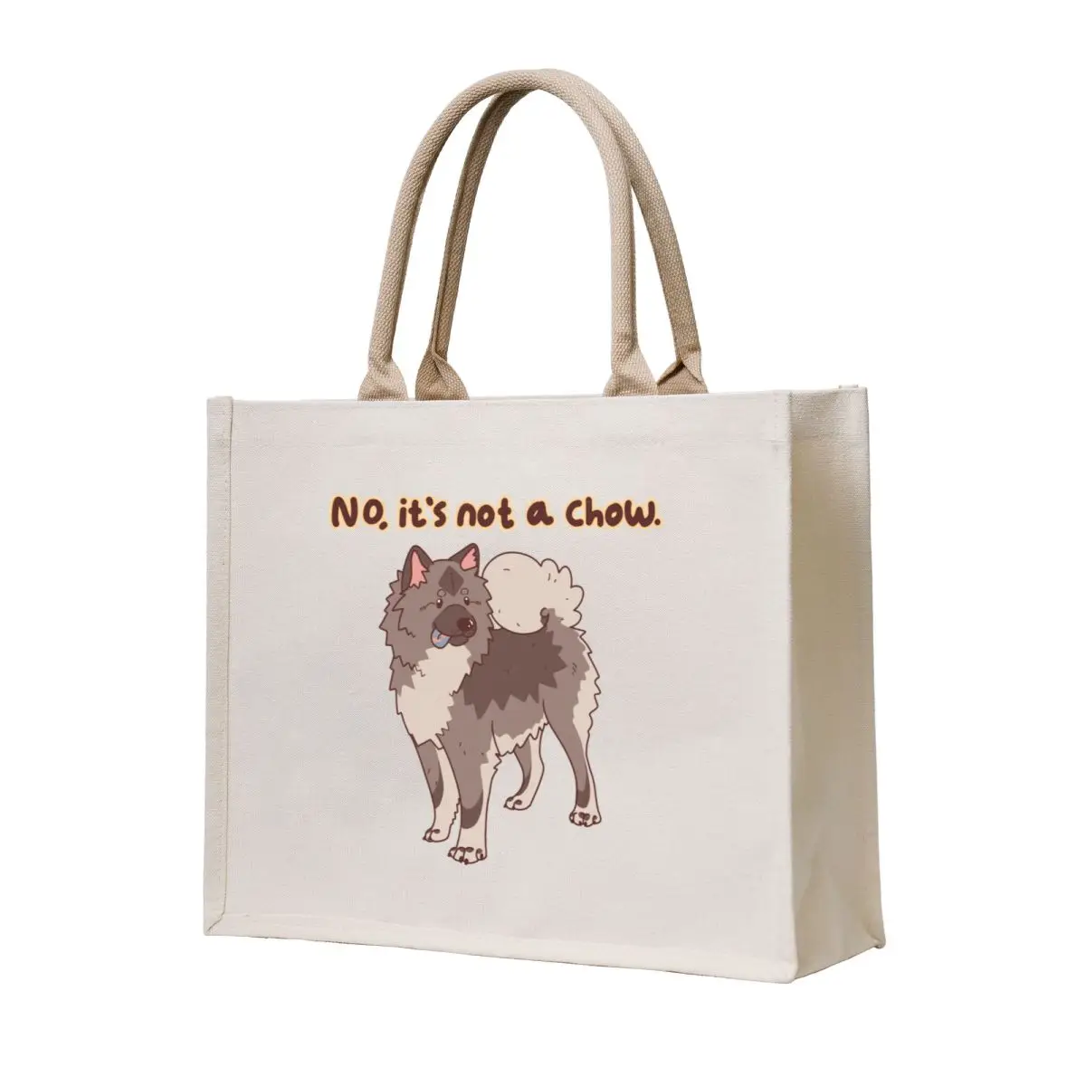 

No, it's not a chow - dark grey Tote Bag Big bag women Canvas stote bag eco pack