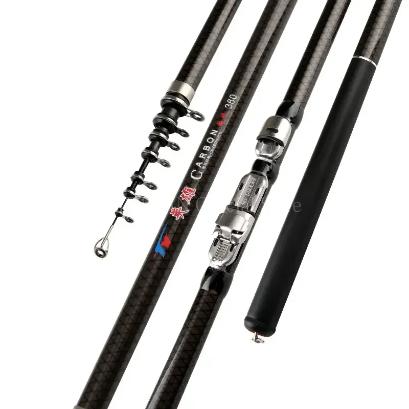 2.7m 3.6m 4.5m 5.4m 6.3m Telescopic Carbon Fishing Rod Ultralight Rock Rod Telescopic Rotating Fishing Rod Fishing Tackle