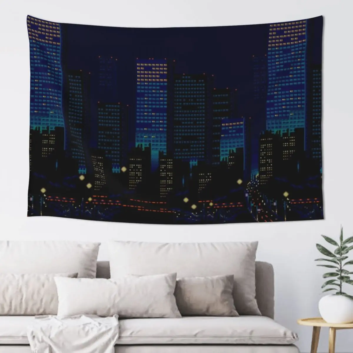 

Streets of Rage 16-Bit City Tapestry Funny For Bedroom Aesthetic Room Decorations Room Aesthetic Tapestry