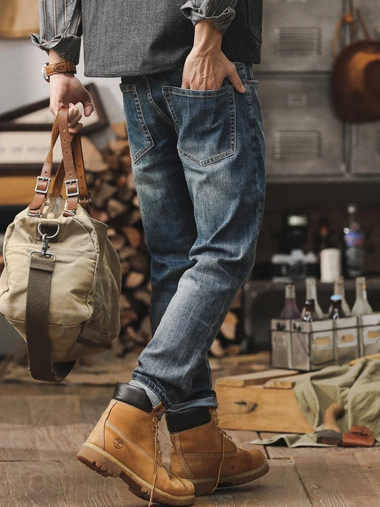 Pantalones vaqueros clásicos americanos Vintage para hombre, pantalones de pierna recta holgados informales, novedad de 2021, mezclilla de algodón juvenil Faionable