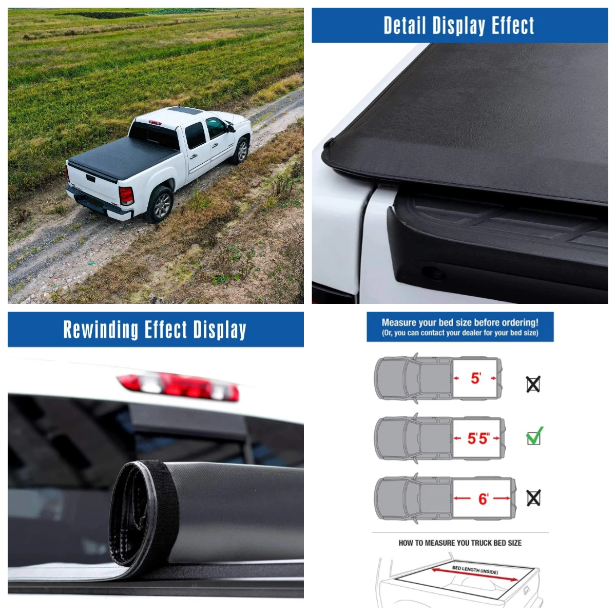 

Krono Wild Wholesale Best Soft Roll Environmental PVC Tonneau Cover For TUNDRA 5.5FT Waterproof And Locking Pickup