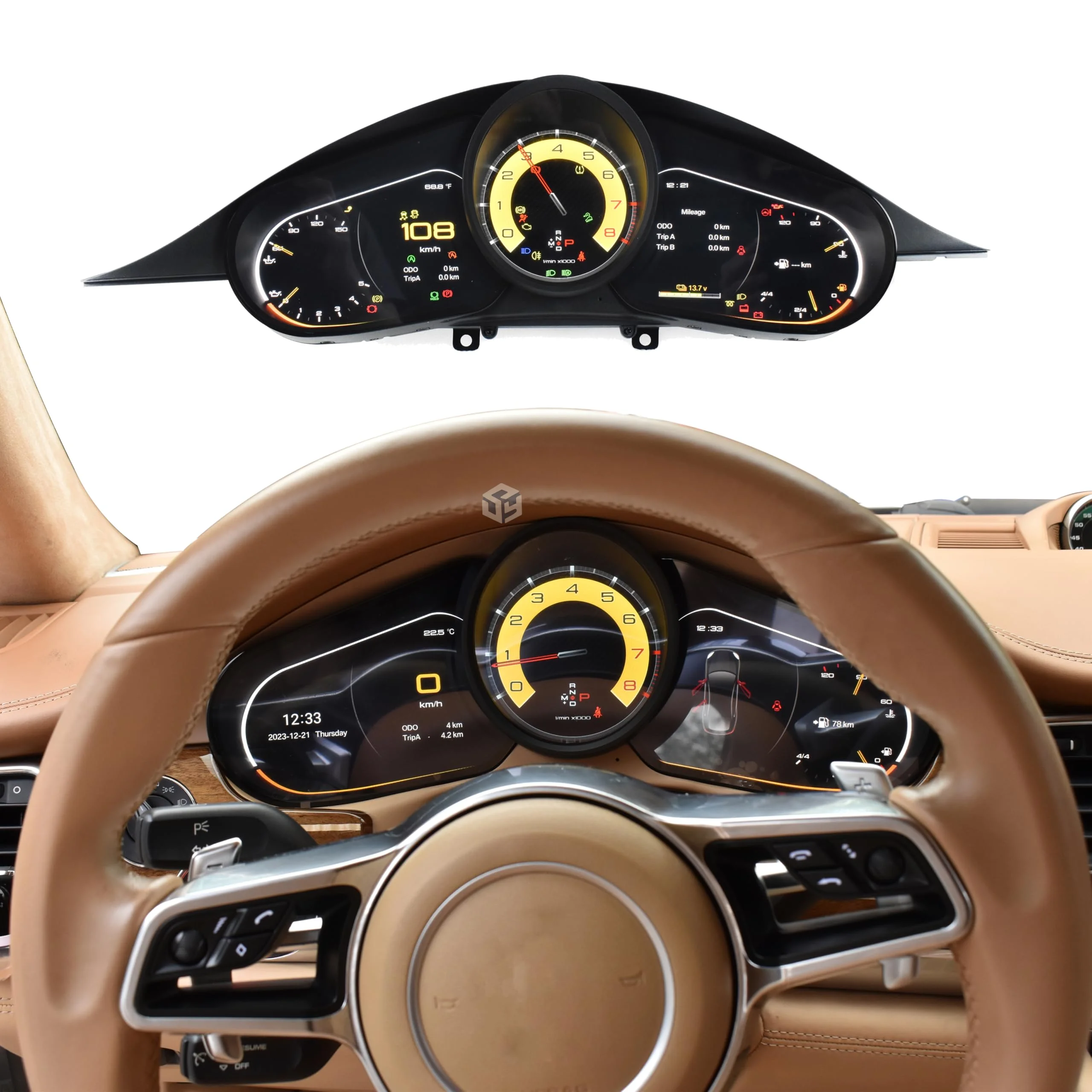 

12.3 Inch Car Digital Cluster for Porsche Cayenne Panamera 911 2010-2019 Auto Speedometer LCD Dashboard