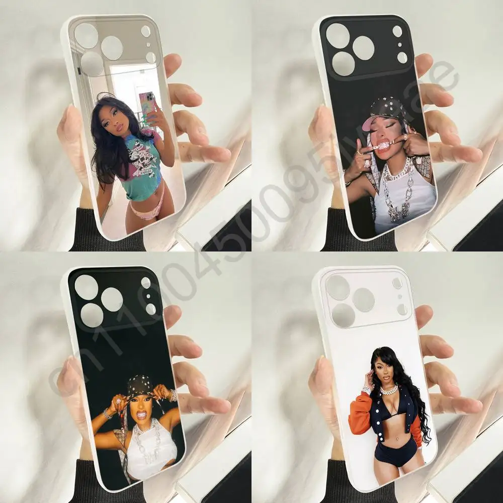 حافظة هاتف M-Megan Thee Stallion Rapper لهاتف iPhone 11,16,15,14,13,17,12,Plus,E,Air,Mini,Pro,Max Magnetic Magsafe غطاء ناعم