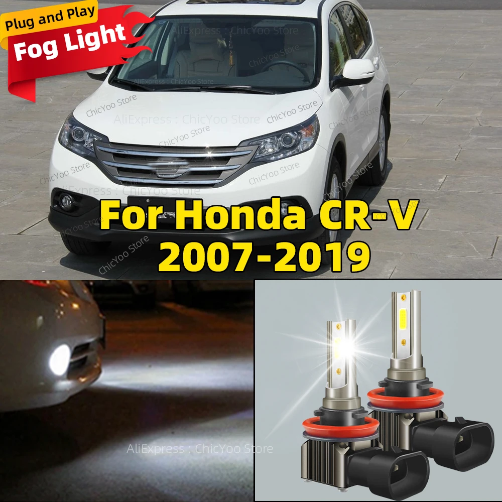 2pcs Car LED Fog Light Auto Bulb 15000LM Lamp Canbus For Honda CR-V 2007 2008 2009 2010 2011 2012 2013 2014 2015 2016 17 18 2019