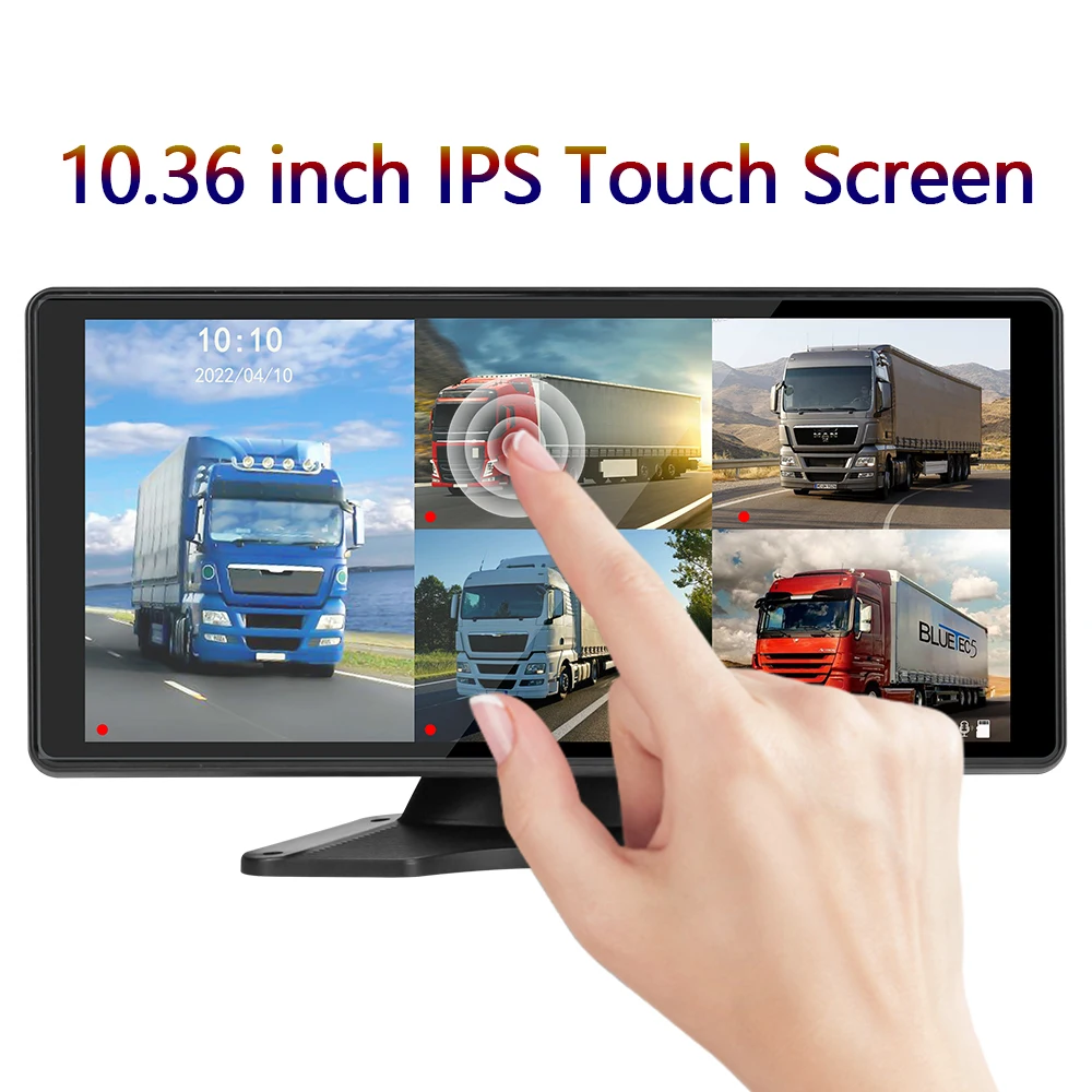 10.36 pollici 5CH IPS Touch Split Screen AHD Car Monitor Bluetooth cellulare Cast con videoregistratore di parcheggio