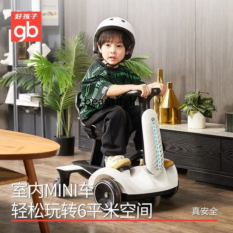 Children's electric kart electric balance car charging can seat children, men and women drift