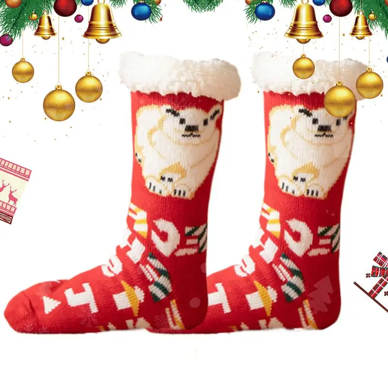 

Christmas Socks For Women Warm Soft Crew Socks Winter Slipper Socks Thick Fuzzy Cozy Christmas Supplies Christmas Socks For