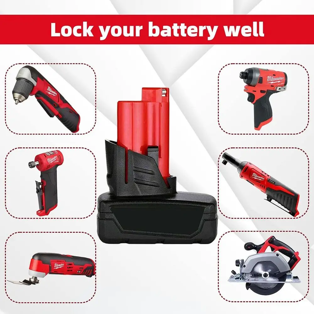 

Replacement Plastic Case Battery Shell Bottom Case Repair Kit M12 Battery Case Top Shell 12V Li-ion Battery Shell for Milwaukee