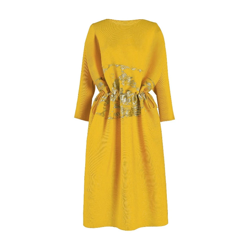 ANLA حجم كبير فستان مطوي المرأة الأفريقية حفلة موسيقية الملابس عادية فاخرة مساء حفلة مذهب فساتين أنثى موضة 2025 7AN5689 #6