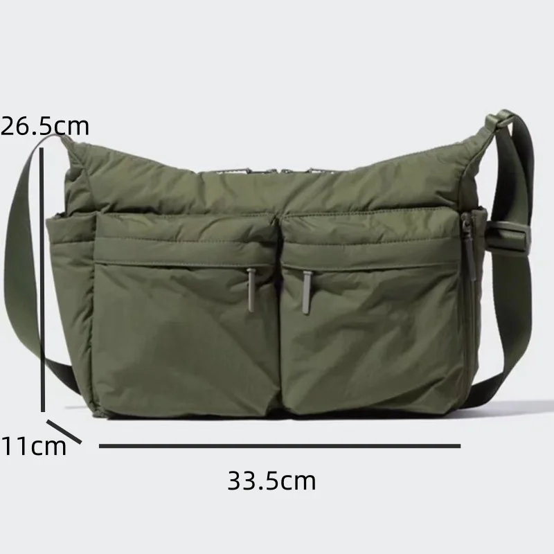 Nylon Zipper Casual Handbag Men Multi-pocket Streetwear Messenger Bag Waterproof Sports Shoulder Bag High Capacity Bag For Women