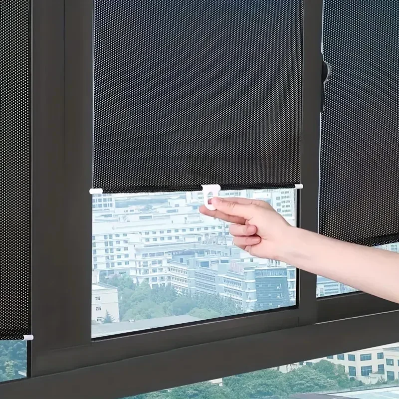 Nail-free Sunshade Blackout Curtain Heat-Insulating Side Privacy Curtain for Car Bedroom Kitchen Office