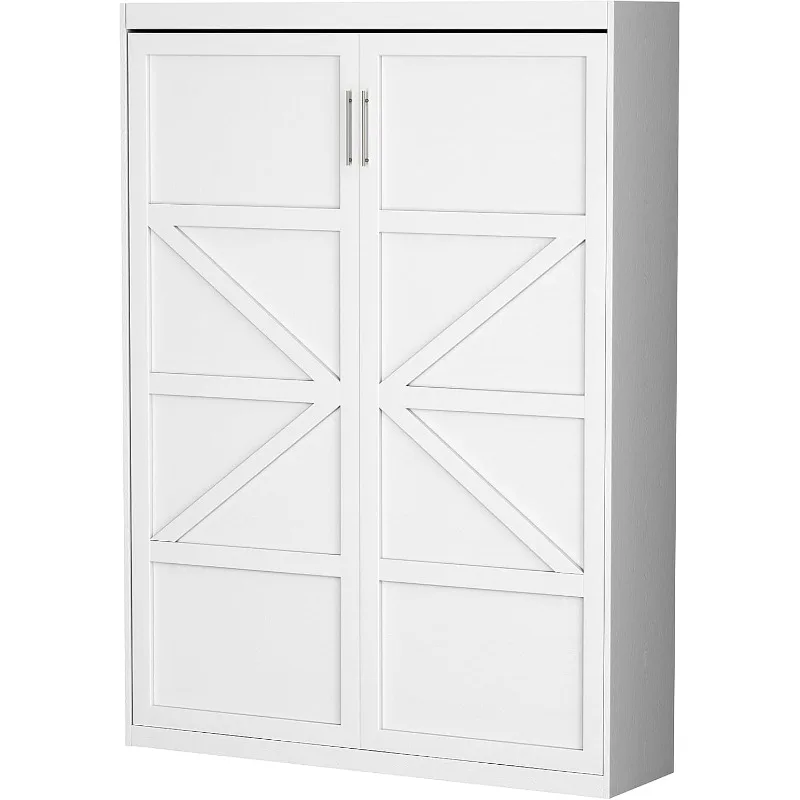 Full Size Murphy Wall Bed, White, Space-Saving Furniture Bed Frame for Bed Room,Guest Room,Home