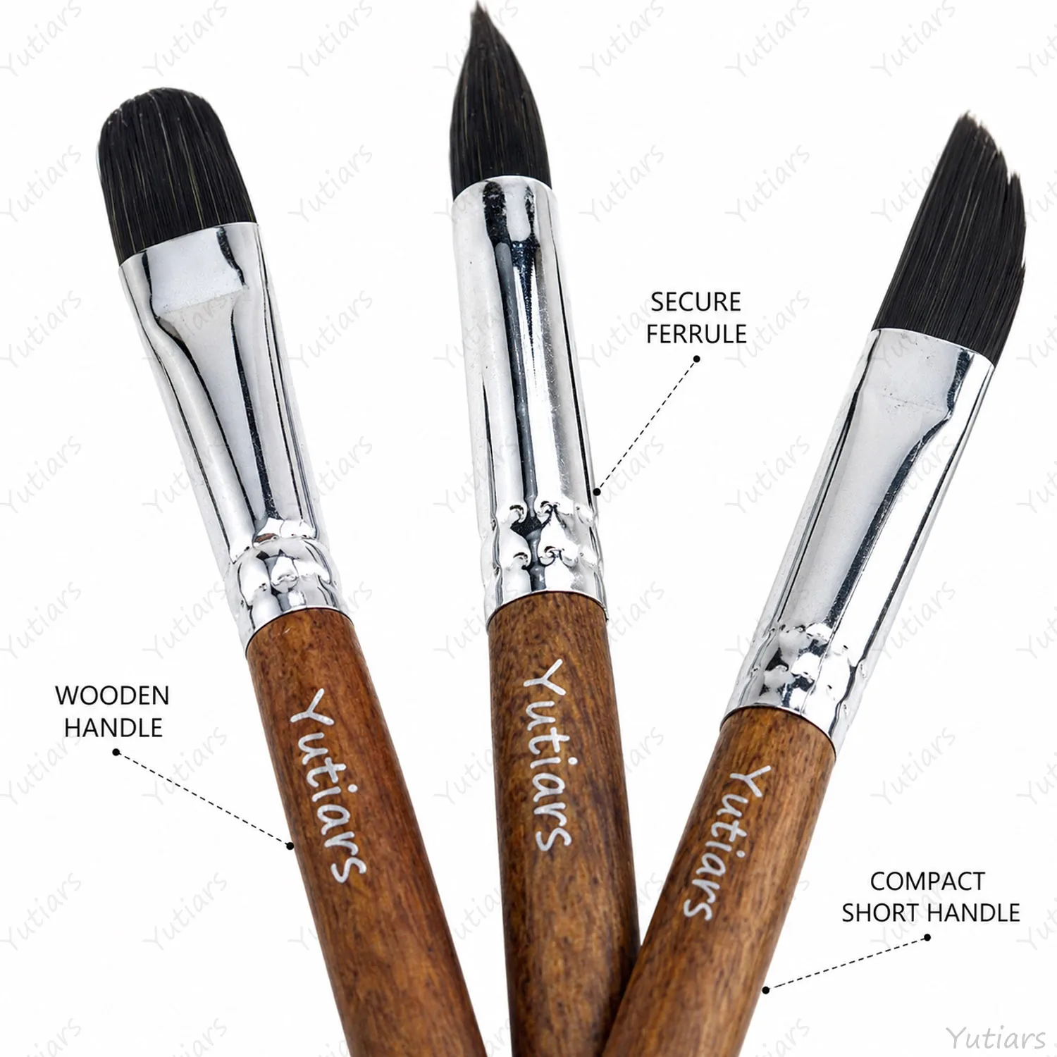 6 PCS Artist Paint Brush Set with Wooden Handle Fine Detail Brushes for Watercolor Acrylic Oil Painting DIY Craft Art Supplies