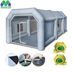 The New Listing Multicolors Blow Up 26x13x10ft Inflatable Spray Paint Booth Tent For Car Truck Portable Cabin With 2 Blowers