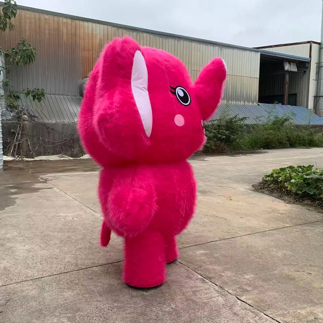 ชุดมาสคอตช้างสีชมพูแบบเป่าลม เดินได้ สำหรับงานคริสต์มาส การแสดงอนิเมะ งานปาร์ตี้ ไม่มีแบตเตอรี่ในตัว