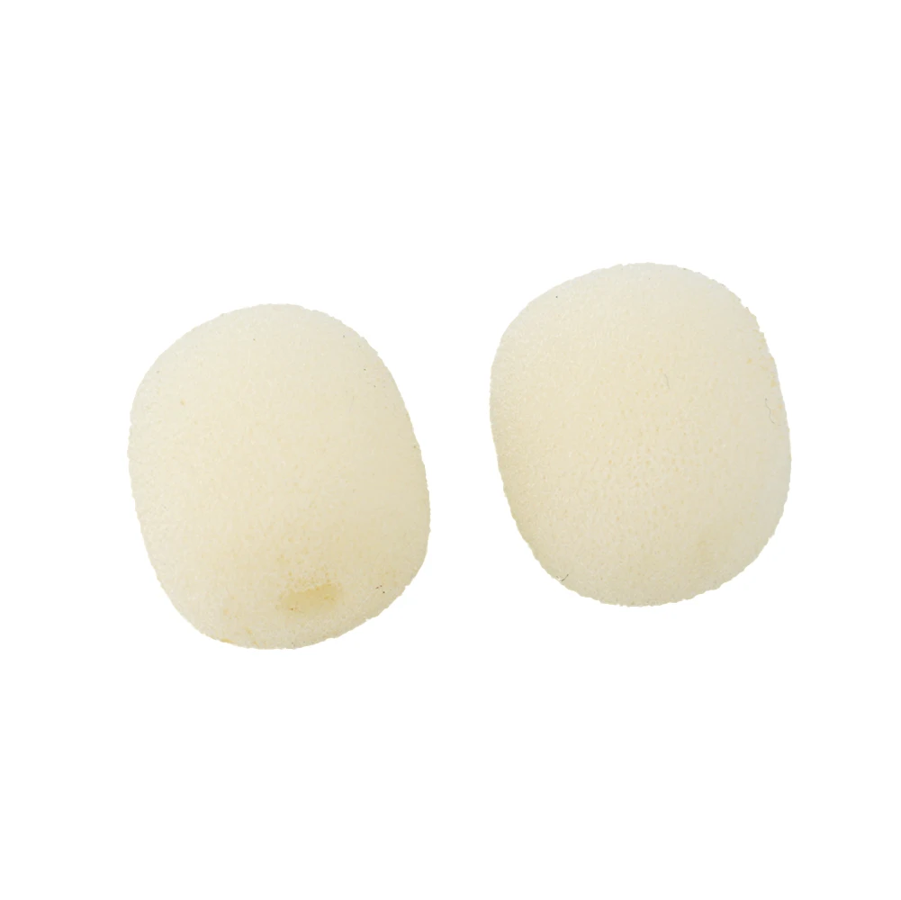 10pcs Headmounted Headset Microphone Beige Foam High Elasticity Windscreen Cover For Mic The Microphone Replacement Cover