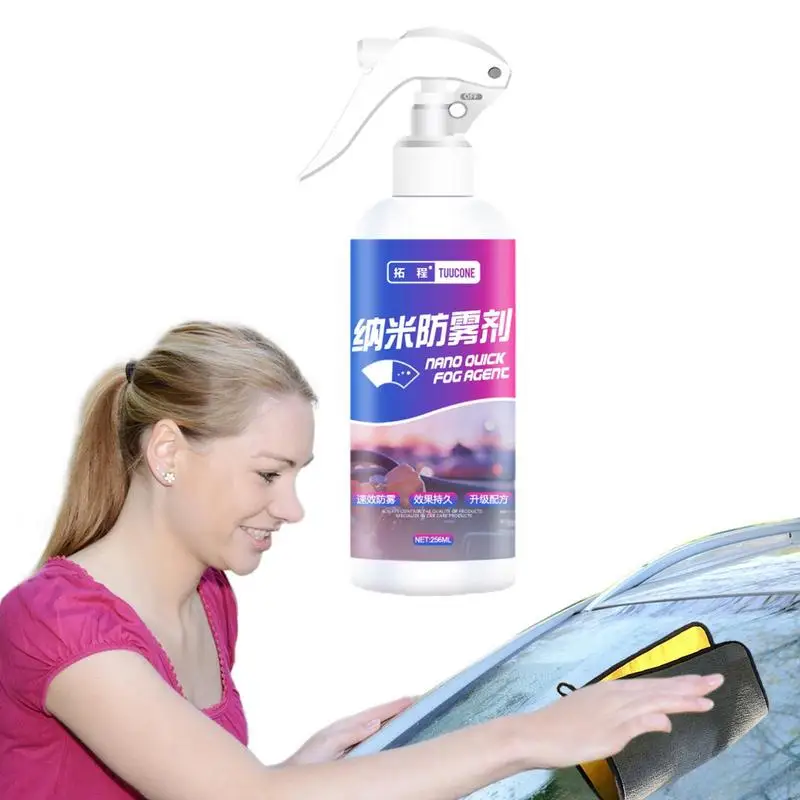 Antifog Spray Car Glass Anti-fog Waterproof Agent Defogger Spray Nano Ceramic Car Coating With Cloth For Window Windshield Glass