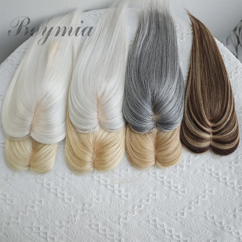 أغطية شعر Boymia للنساء شعر بشري حقيقي 360 درجة ° أغطية شعر بشري ثلاثية الأبعاد للنساء مع مشبك شعر رفيع 20 بوصة 25 بوصة 30 بوصة 35 بوصة سم #4