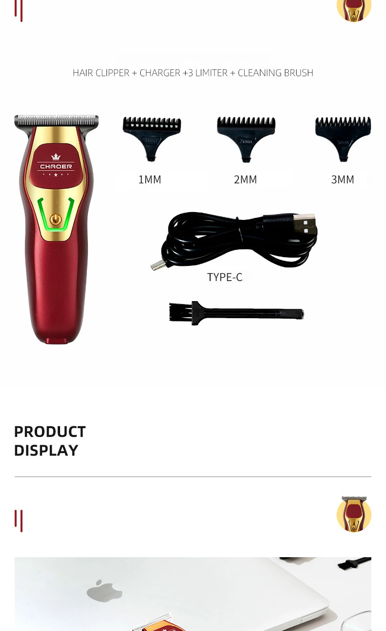 Professioneller Haarschneider für Friseursalon, Männerrasierer, elektrischer Bartschneider, T-Klinge, 0 mm, kabelloser Haarschneider, Haarschnitt-Maschine – Detail 9